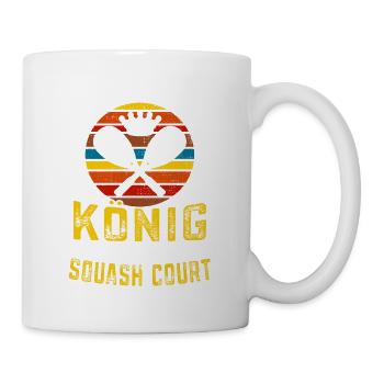 Platz da König auf dem Squash Court Squashspieler - Tasse - Weiß - Rechts