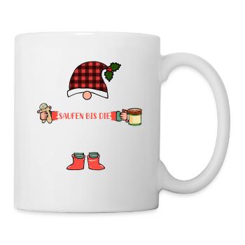 Glühwein bis die Engel Singen Weihnachtsmarkt - Tasse - Weiß - Rechts