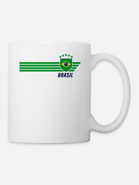 Brasilien Brasilianisch Seleção Fußball Fan Trikot - Tasse - Weiß