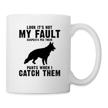 Design Deutscher Schäferhund Polizei Design - Tasse - Weiß - Rechts