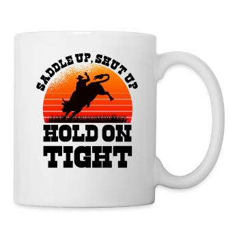 Rodeo Western Cowboy Wilder Westen Retro Pferd - Tasse - Weiß - Rechts