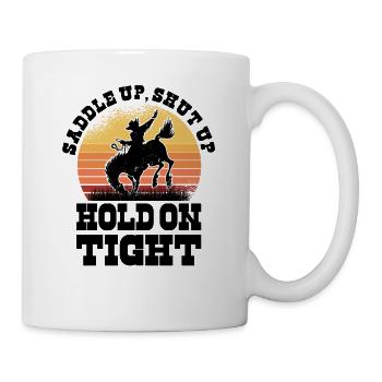 Rodeo Western Cowboy Wilder Westen Retro Pferd - Tasse - Weiß - Rechts