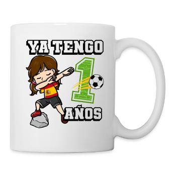 Football Girl C’est mon 1 anniversaire espagnol - Mug blanc - blanc - Droite