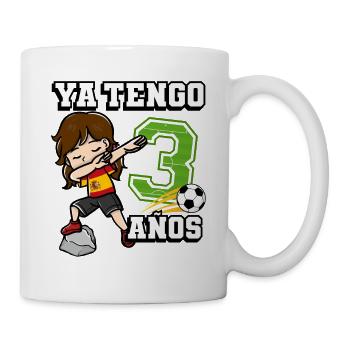 Football girl it's my 3rd birthday Spanish - Mug - white - Right
