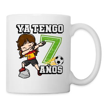 Football girl c’est mon 7ème anniversaire espagnol - Mug blanc - blanc - Droite