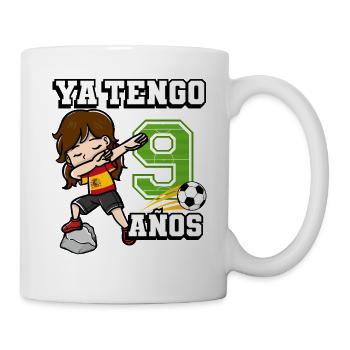 Football girl c’est mon 9ème anniversaire espagnol - Mug blanc - blanc - Droite