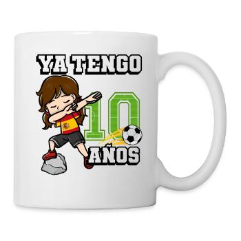 Fille de football C’est mon 10e anniversaire - Mug blanc - blanc - Droite