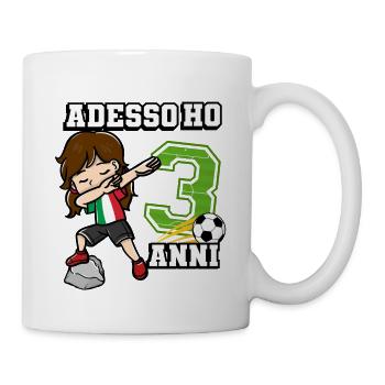 Fußballmädchen It's My 3 Birthday Italienische - Tasse - Weiß - Rechts