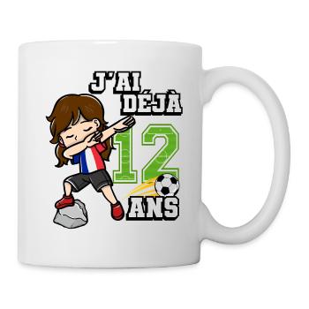 Fille de football C’est mon 12e anniversaire - Mug blanc - blanc - Droite