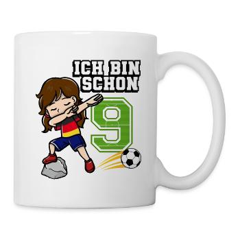 Football Girl I'm already 9 birthday - Mug - white - Right