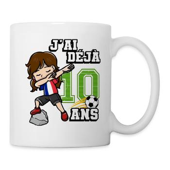 Fille de football C’est mon 10e anniversaire - Mug blanc - blanc - Droite