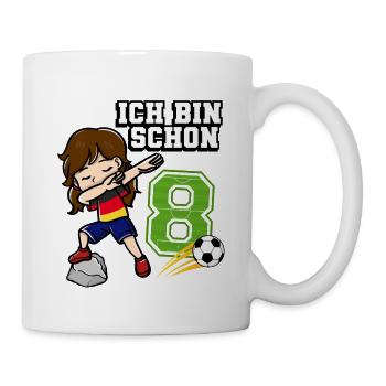 Football Girl J’ai déjà 8 ans - Mug blanc - blanc - Droite