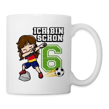 Football Girl J’ai déjà 6 ans - Mug blanc - blanc - Droite
