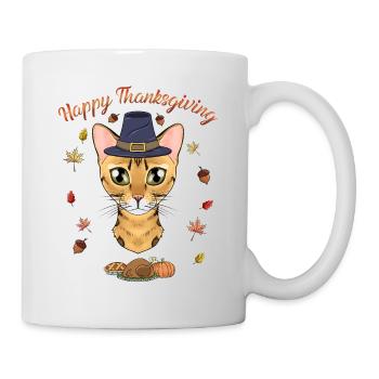 Bengal Cat Lover I Joyeux Thanksgiving - Mug blanc - blanc - Droite