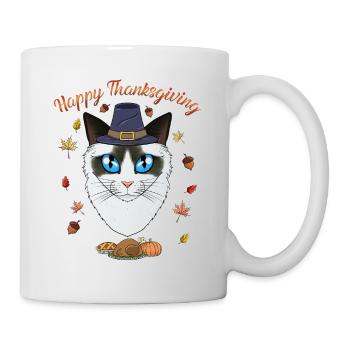 Ragdoll Cat Lover I Happy Thanksgiving - Tasse - Weiß - Rechts