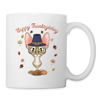 Devon Rex Cat Lover I Joyeux Thanksgiving - Mug blanc - blanc - Droite