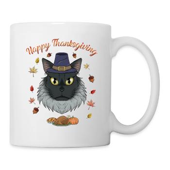 Maine Coon Cat Lover I Joyeux Thanksgiving - Mug blanc - blanc - Droite