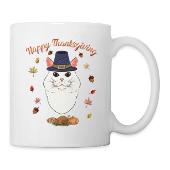 Turkish Angora Cat Lover I Happy Thanksgiving - Mug - white - Right