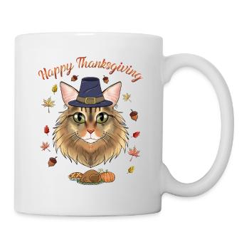 Amoureux des chats sibériens I Joyeux Thanksgiving - Mug blanc - blanc - Droite