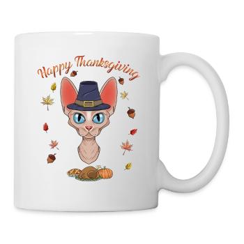 Sphynx Cat Lover I Happy Thanksgiving - Tasse - Weiß - Rechts