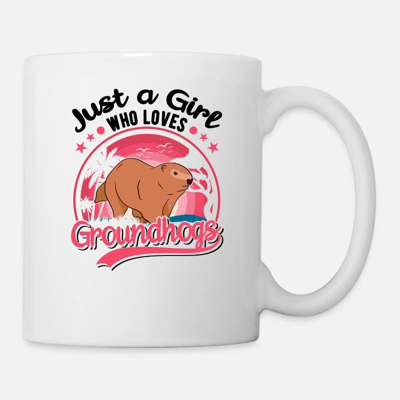 Murmeltier Mädchen Marmot Groundhog Girl - Tasse - Weiß