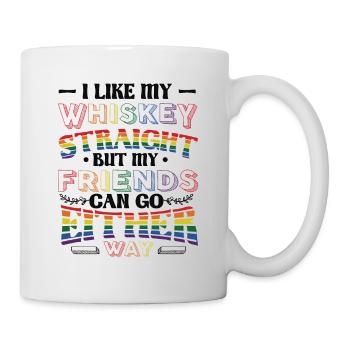 Likes my whiskey straight, I support LGBT. - Mug - white - Right