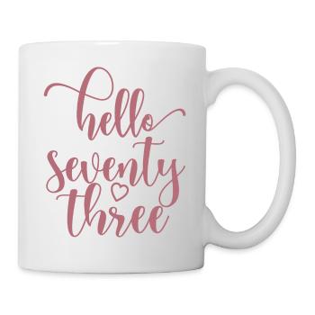 Bonjour soixante-treize mignon anniversaire de 73 ans - Mug blanc - blanc - Droite