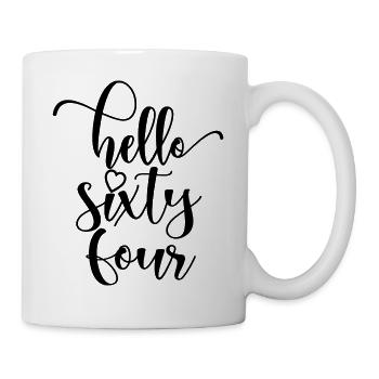 Hello Sixty Four Cute 64 Years Old Birthday - Mug - white - Right
