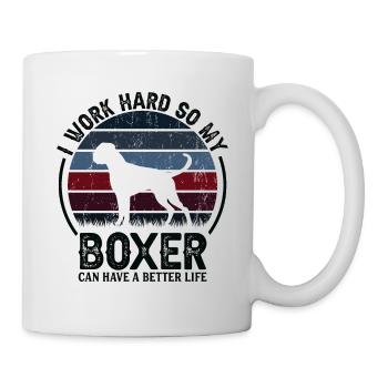 Travaillez dur - Retro Boxer - Mug blanc - blanc - Droite