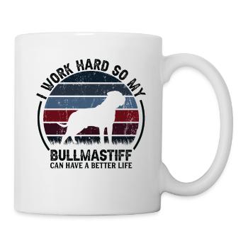 Work Hard - Retro Bullmastiff - Mug - white - Right
