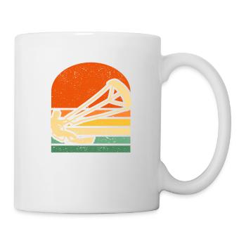 Kitesurfen Retro Vintage Surfbrett Kiteboard Kite - Tasse - Weiß - Rechts