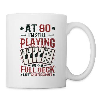 Avec quatre-vingt-dix jeux, 90e anniversaire - Mug blanc - blanc - Droite