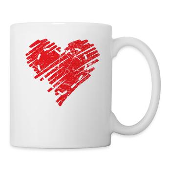 Airplane Pilot Fly Heart Destination I Gift - Mug - white - Right