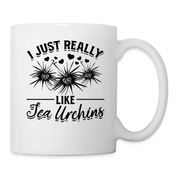 Funny sea urchin lover I just like sea urchins - Mug - white - Right