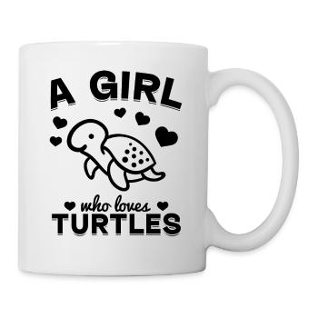 Sea Turtle Lover Girls A girl who - Mug - white - Right