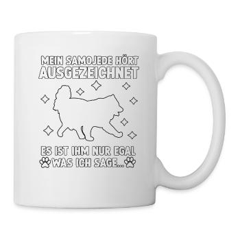 Samojeden Hundehalter Motiv für Fans von Samojeden - Tasse - Weiß - Rechts
