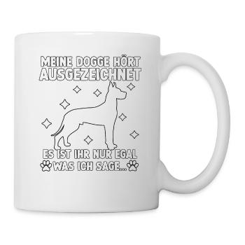 Deutsche Dogge Hundeliebhaber Präsent Doggen - Tasse - Weiß - Rechts