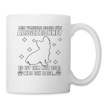 Frecher Yorkie Hundeliebhaber Yorkshire Terrier - Tasse - Weiß - Rechts