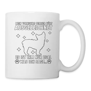Witziges Yorkshire Terrier Hundeliebhaber Yorkie - Tasse - Weiß - Rechts