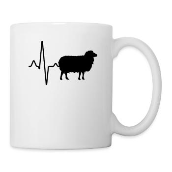 Schaf Herzschlag - Tasse - Weiß - Rechts