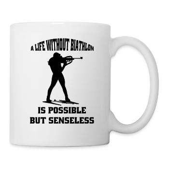 Biathlon Skifahrer Wintersport Geschenk Biathlet - Tasse - Weiß - Rechts