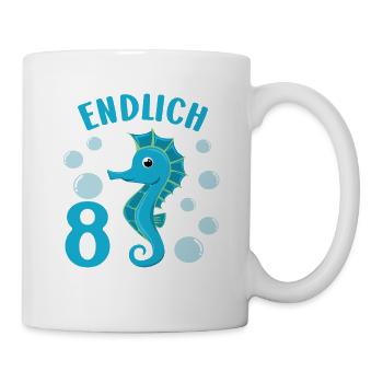 Seahorse Motif d’anniversaire 8 ans garçons - Mug blanc - blanc - Droite