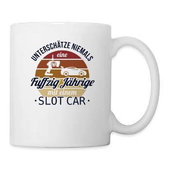Fuffzig Jährige mit Slot Car Slot Car RC Car 50th - Mug - white - Right