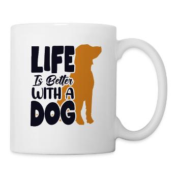 Life is Better with a Dog Dog Daddy Dog Mom - Mug - white - Right