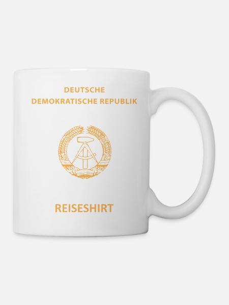 DDR Reisepass Ostdeutschland Ostalgie Geschenk - Tasse - Weiß
