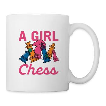 Ne sous-estimez jamais une fille qui joue aux échecs - Mug blanc - blanc - Droite