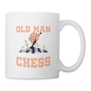 Never Underestimate An Old Man Who Plays Chess Pla - Tasse - Weiß - Rechts