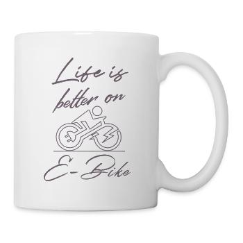 Life is better on E-bike Funny saying E-biker - Mug - white - Right