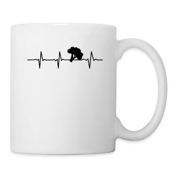 Broccoli Heartbeat Lover Retro Healthy Gift idea - Tasse - Weiß - Rechts