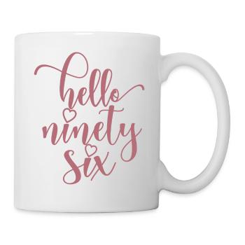Bonjour Quatre-vingt-seize mignons anniversaire de 96 ans - Mug blanc - blanc - Droite